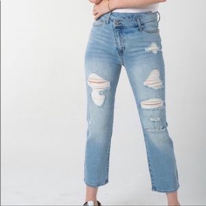 Cross front cute jeans Kylie+kendal rock candy